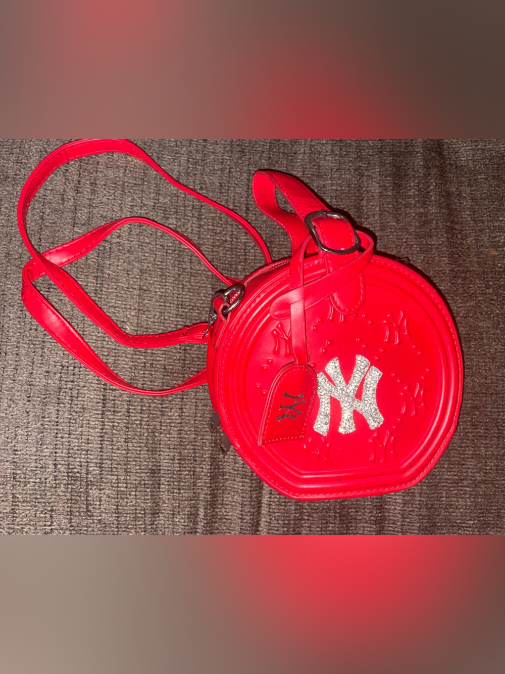 Red Round Crossbody Bag by